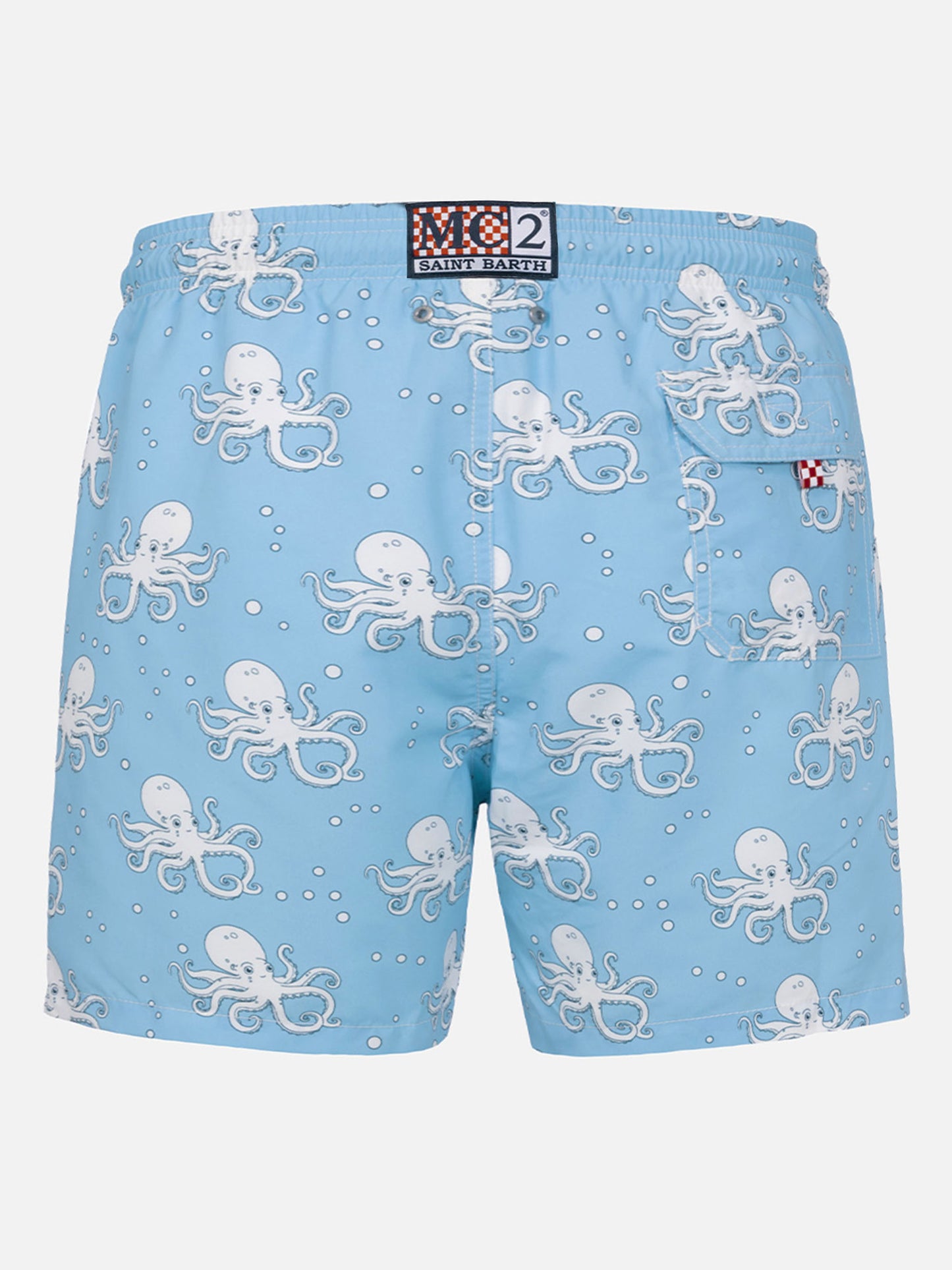 Mittellange Gustavia-Badeshorts für Herren mit Oktopus-Print