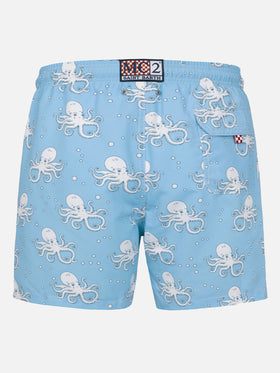 Mittellange Gustavia-Badeshorts für Herren mit Oktopus-Print
