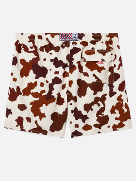 Gustavia swim shorts with cow print
