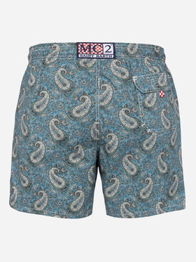 Mittellange Gustavia-Badeshorts für Herren mit Kaschmir-Print