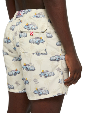 Mittellange Gustavia Badeshorts mit Enten- und Auto-Print |CRYPTOPUPPETS SPECIAL EDITION