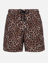 Mittellange Gustavia-Badeshorts für Herren mit Animal-Print