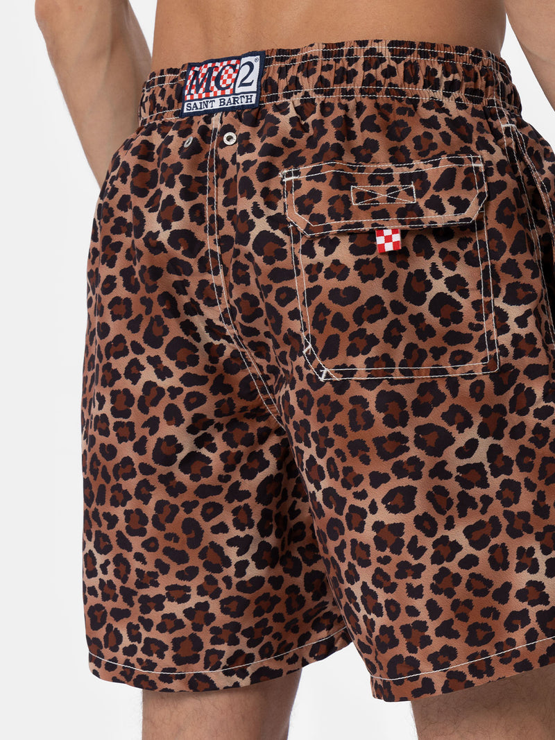 Mittellange Gustavia-Badeshorts für Herren mit Animal-Print