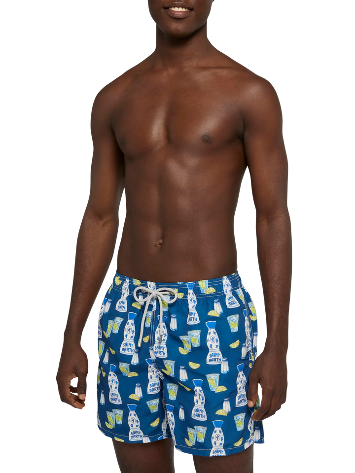Mid-length Gustavia swim-shorts with tequila print - MC2 Saint Barth