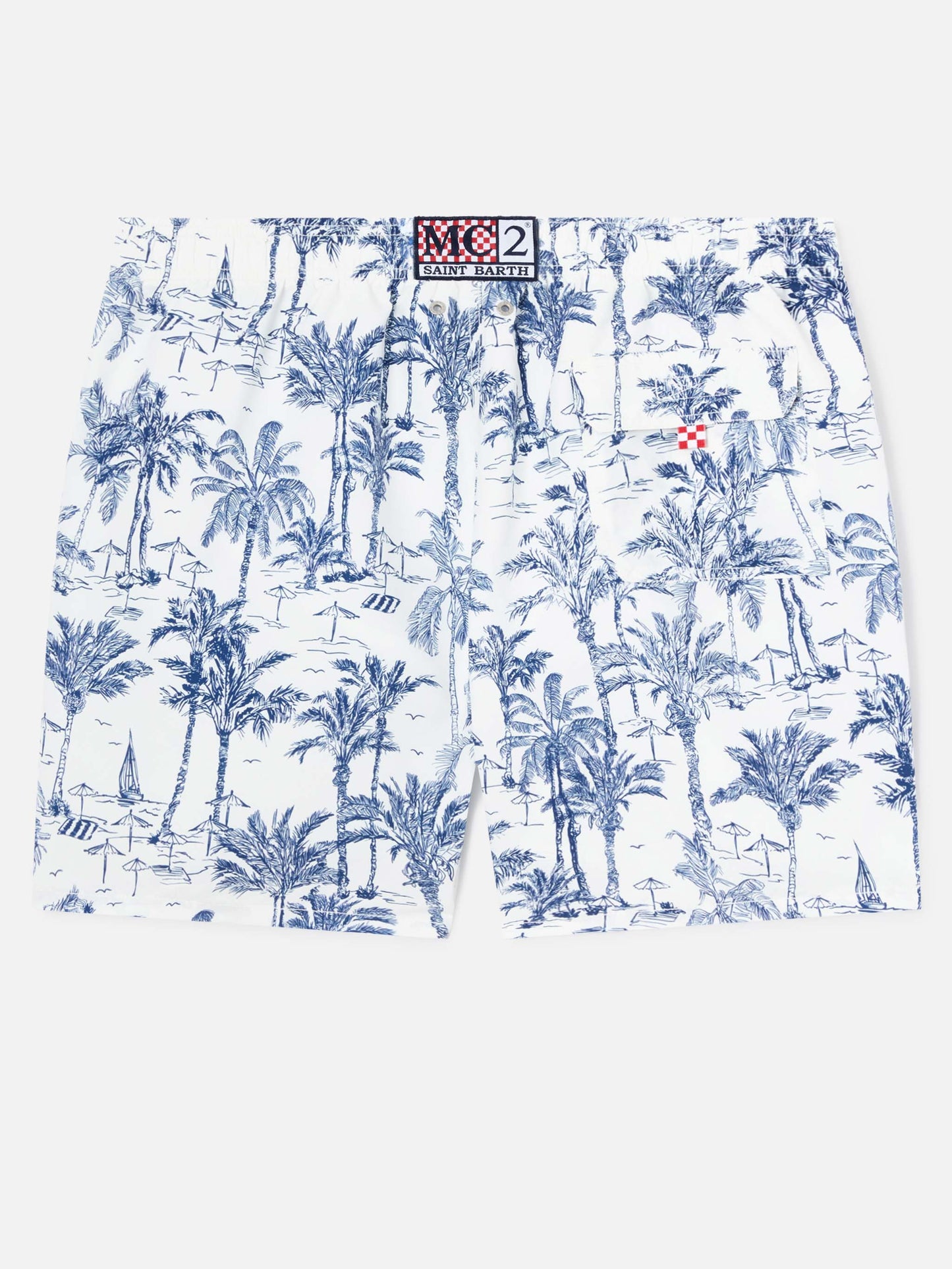 Mittellange Badeshorts Gustavia mit Toile-de-Jouy-Print