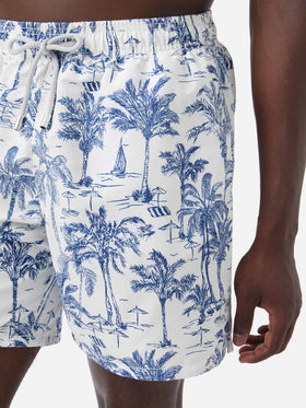 Mittellange Badeshorts Gustavia mit Toile-de-Jouy-Print