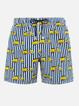 Man mid-length Gustavia swim-shorts with Vespa print | VESPA SPECIAL EDITION