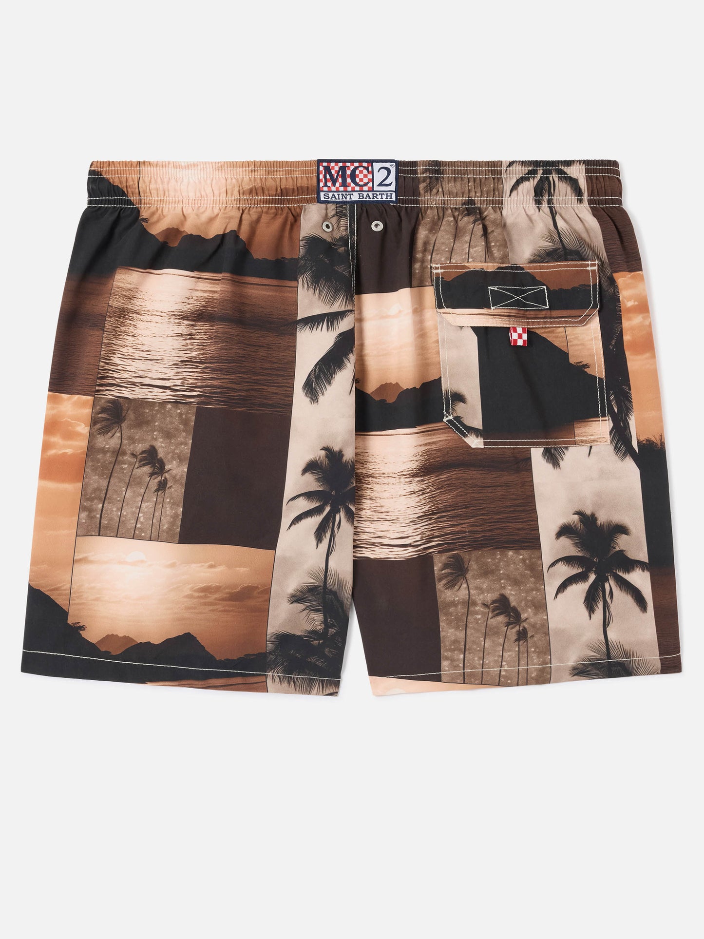 Gustavia swim shorts with sunset print | Special Edition