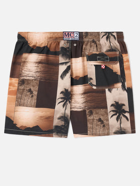 Gustavia swim shorts with sunset print | Special Edition