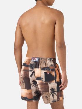 Gustavia swim shorts with sunset print | Special Edition