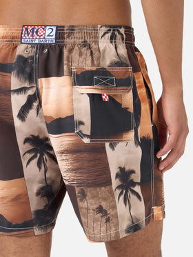 Gustavia swim shorts with sunset print | Special Edition