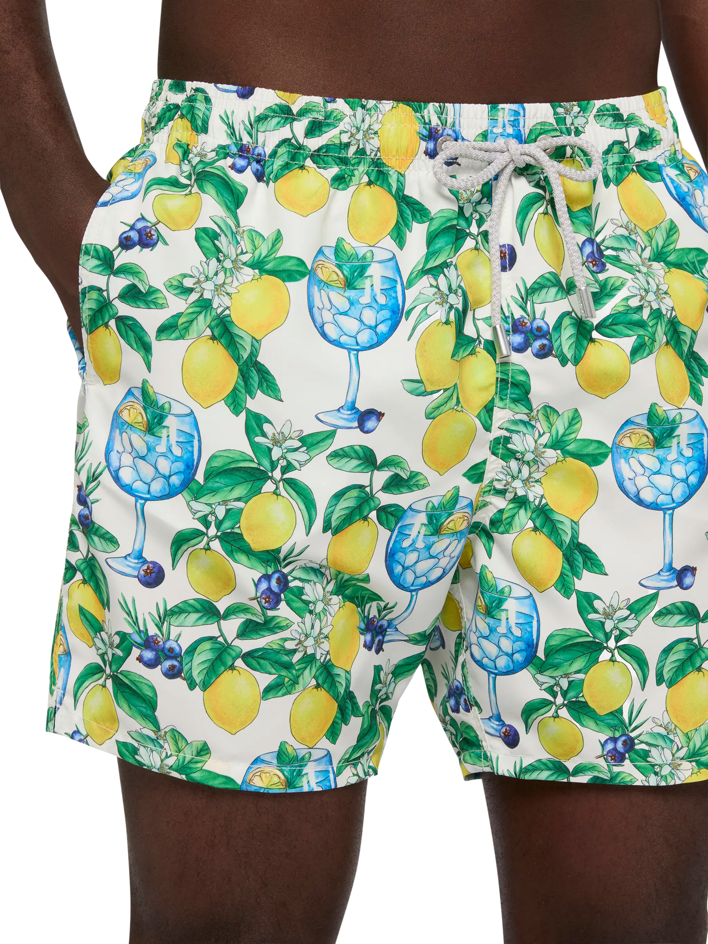 Costume mare lunghezza media Gustavia con stampa gin e limoni