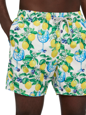 Costume mare lunghezza media Gustavia con stampa gin e limoni