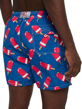 Mid-length Gustavia swim-shorts with Fior di Fragola print | ALGIDA SPECIAL EDITION