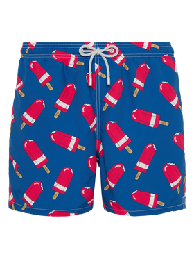 Mid-length Gustavia swim-shorts with Fior di Fragola print | ALGIDA SPECIAL EDITION - MC2 Saint Barth