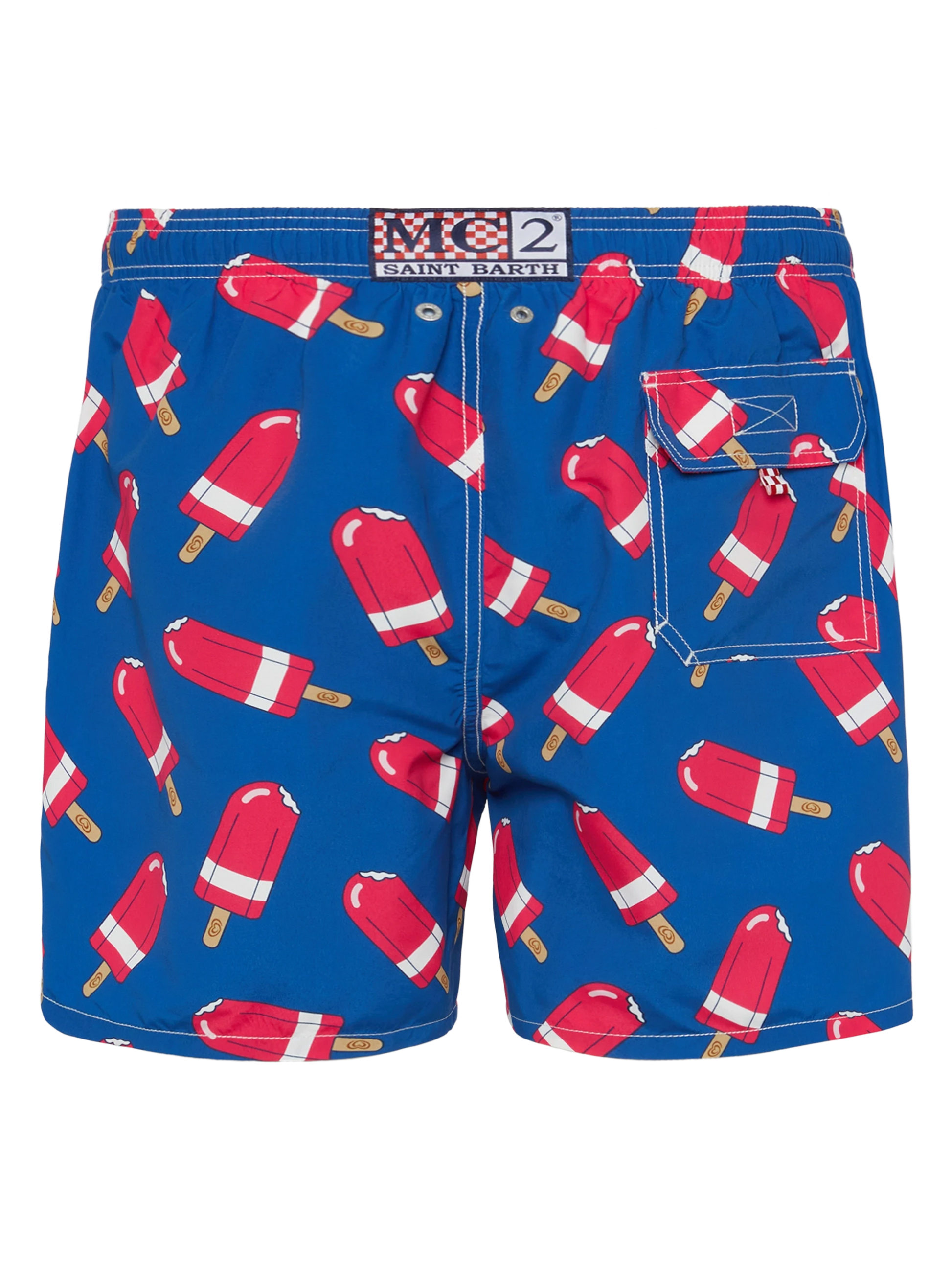 Mid-length Gustavia swim-shorts with Fior di Fragola print | ALGIDA SPECIAL EDITION - MC2 Saint Barth
