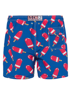 Mid-length Gustavia swim-shorts with Fior di Fragola print | ALGIDA SPECIAL EDITION - MC2 Saint Barth