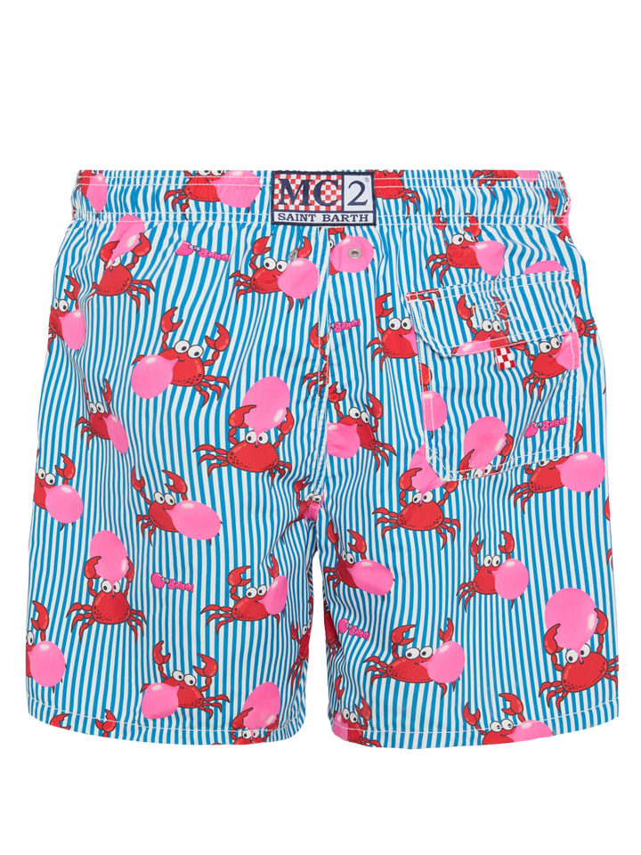 Mid-length Gustavia swim-shorts with Big Babol crab print | BIG BABOL SPECIAL EDITION - MC2 Saint Barth