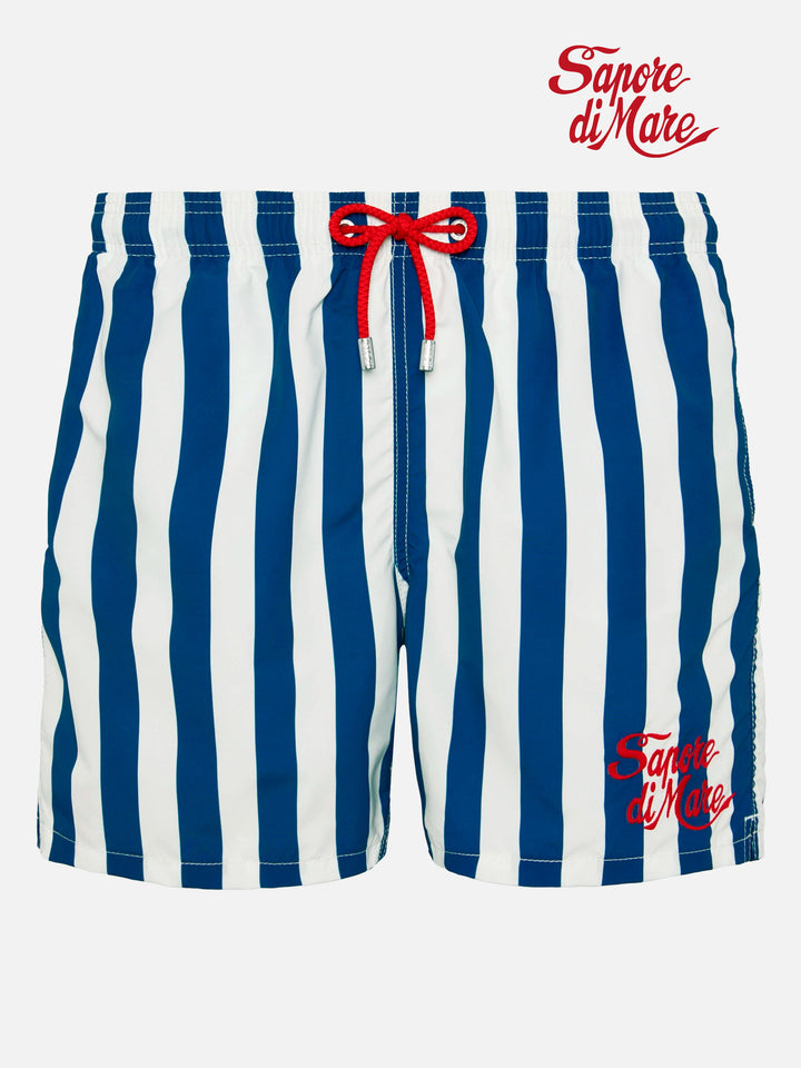 Mid-length Gustavia swim-shorts with Sapore di Mare embroidery | SAPORE DI MARE SPECIAL EDITION