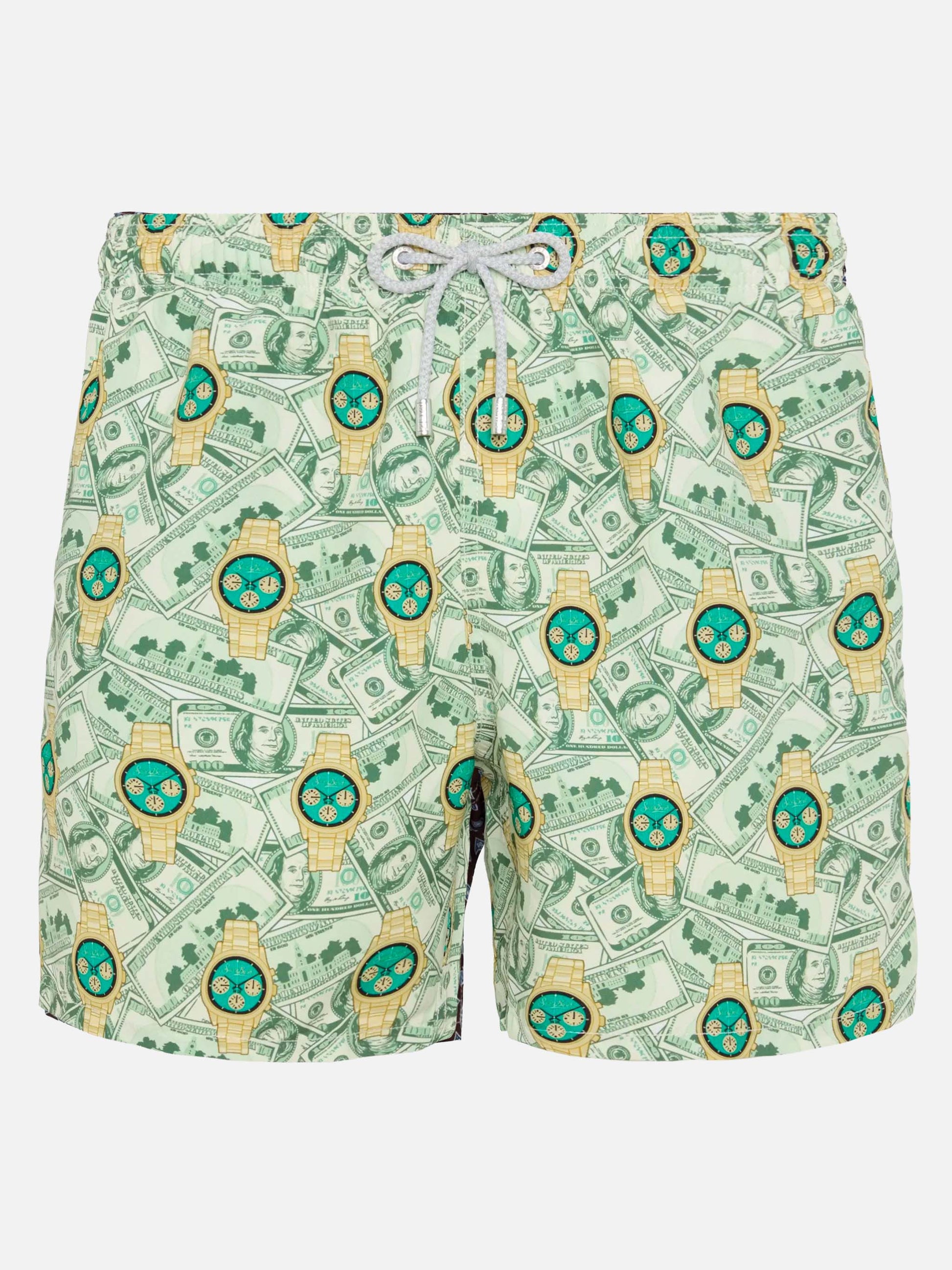Mid-length Gustavia swim-shorts with watches print S