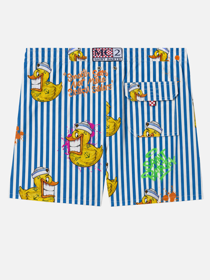 Klassische Herren-Badeshorts mit Crypto-Enten-Print | CRYPTO PUPPETS® SONDERAUSGABE