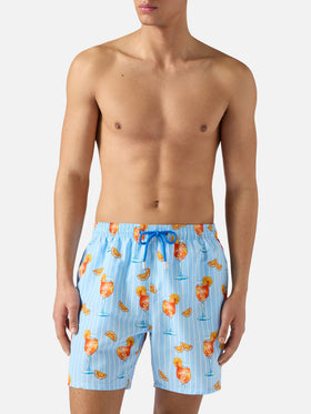 Costume mare Gustavia a righe con stampa cocktail | Special Edition