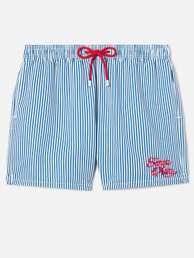 Gustavia blue striped swim shorts with Sapore di Mare embroidery | Special Edition