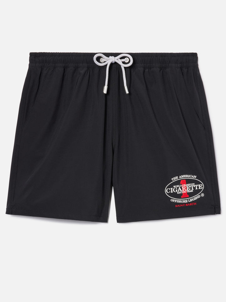 Costume mare Gustavia nero con ricamo Cigarette | Special edition