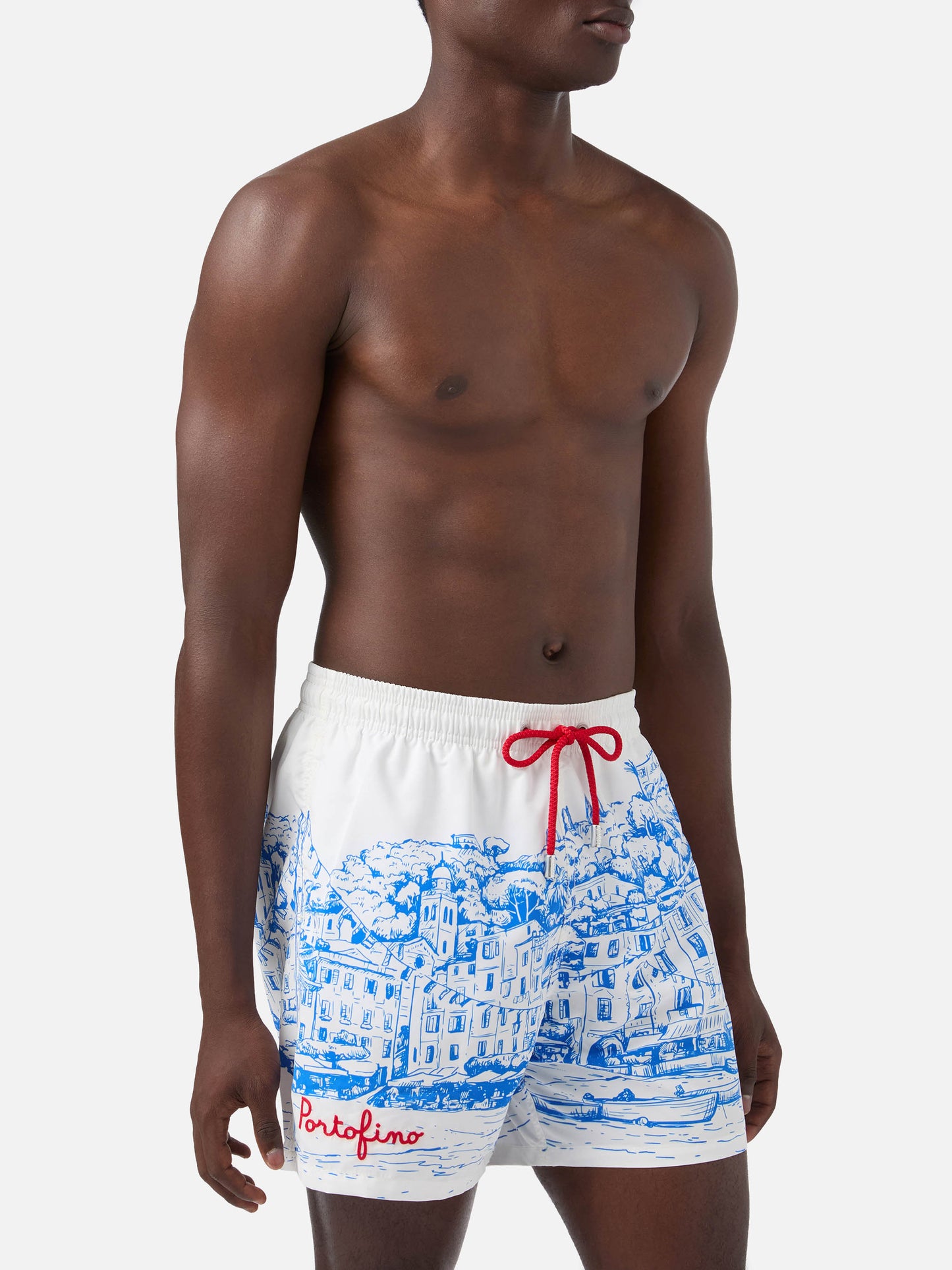 Gustavia white Portofino placed print swim shorts