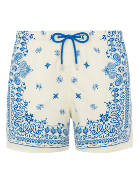 Mittellange Badeshorts Gustavia mit platziertem Bandanna-Print