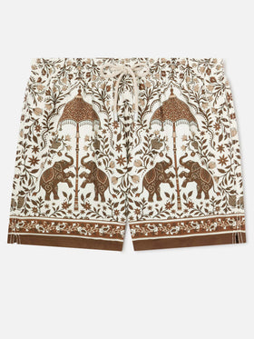 Costume mare Gustavia con stampa ornamentale marrone