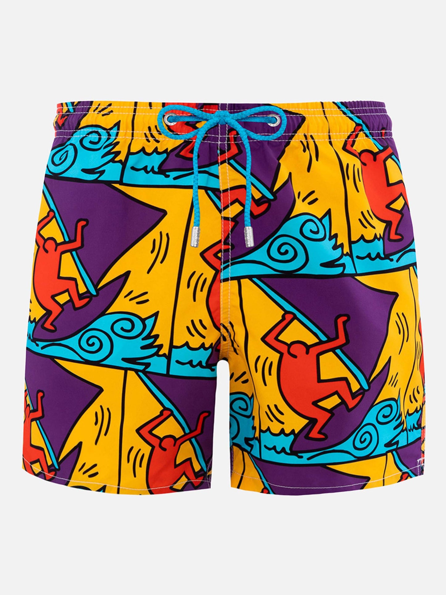 Costume da bagno da uomo Gustavia lunghezza media con stampa piazzata disegno Keith Haring| KEITH HARING EDIZIONE SPECIALE