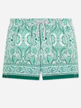 Costume mare Gustavia con stampa paisley verde
