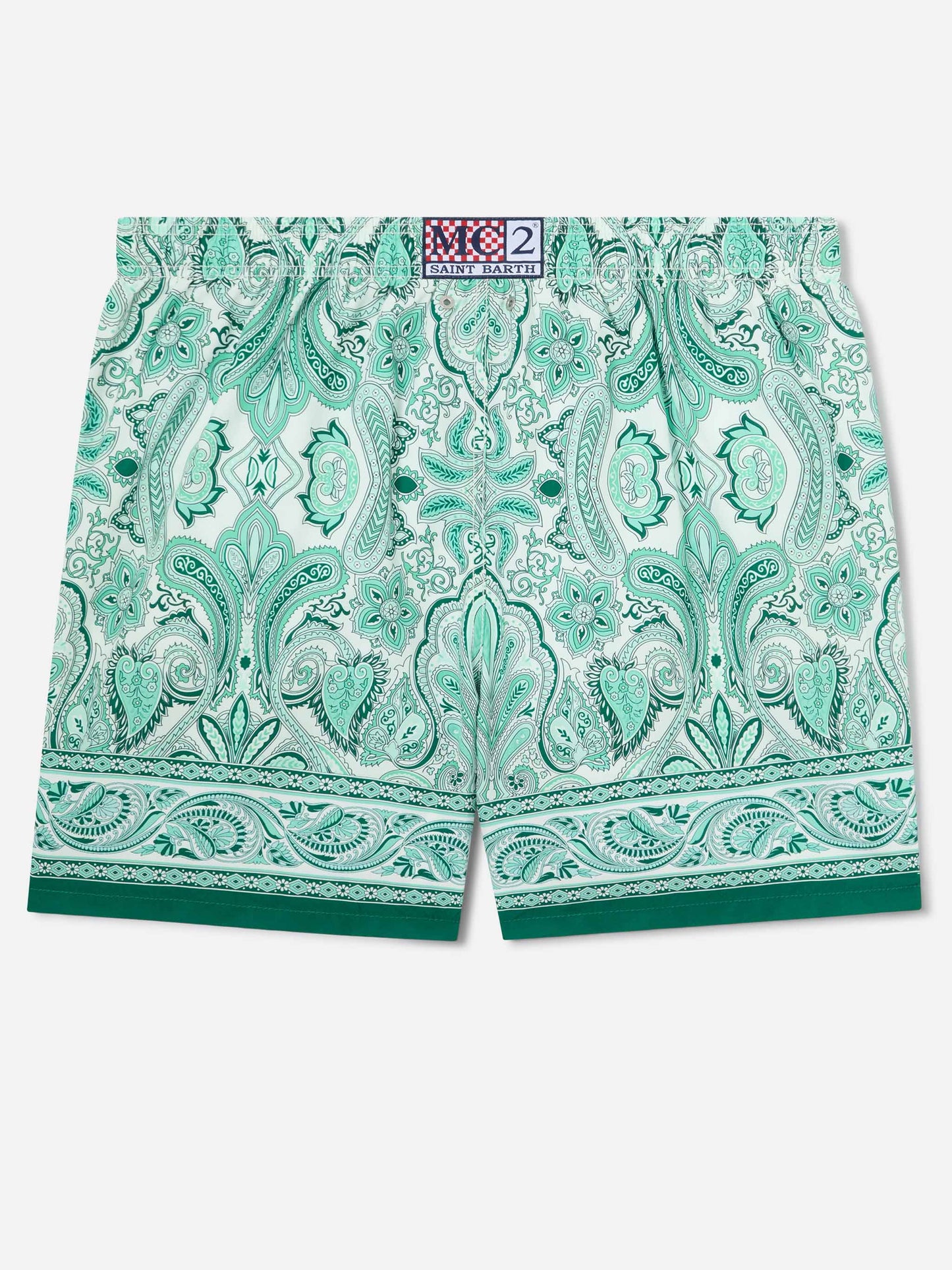 Costume mare Gustavia con stampa paisley verde