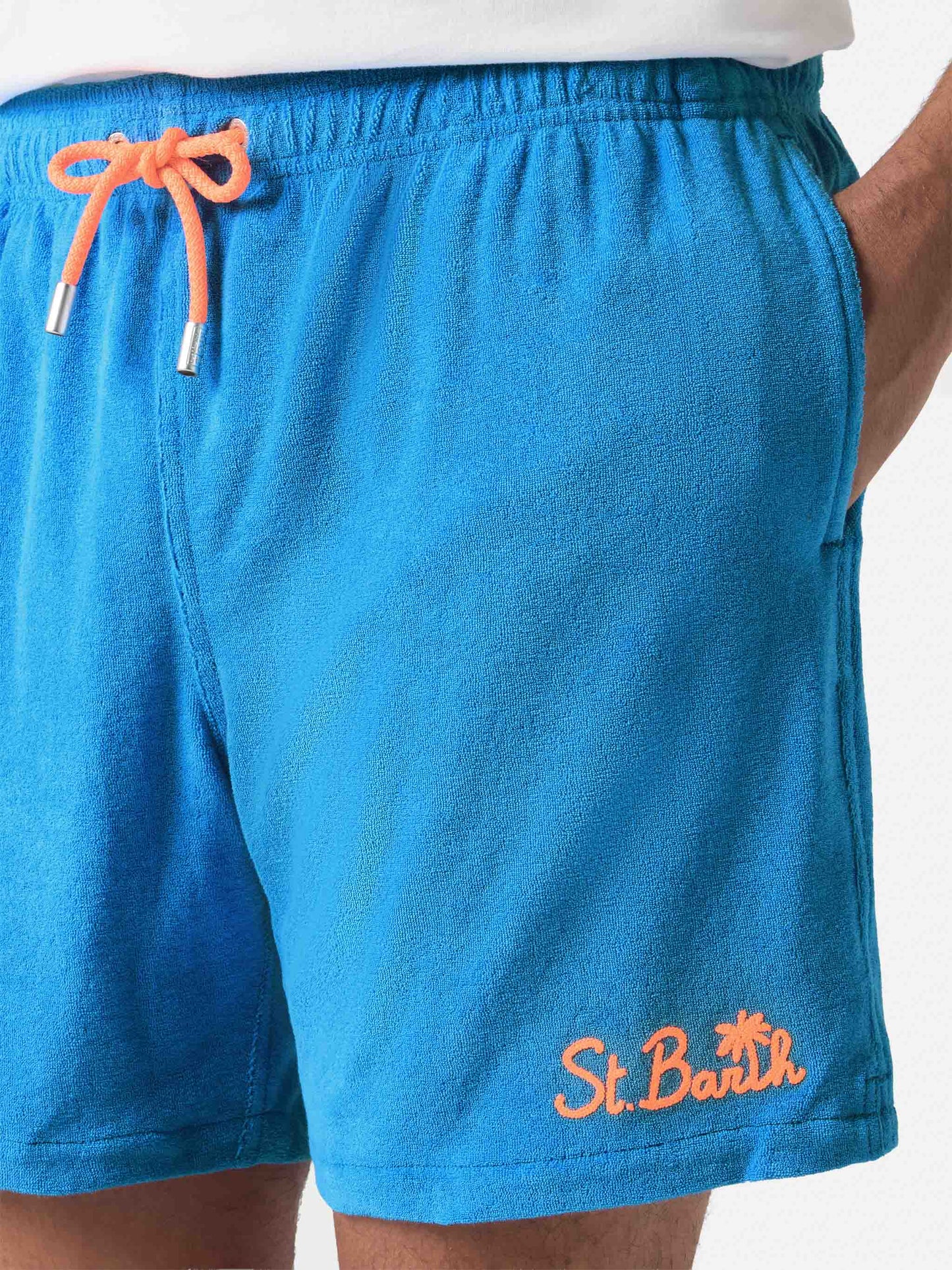 Gustavia Frottee-Badeshorts in Blau