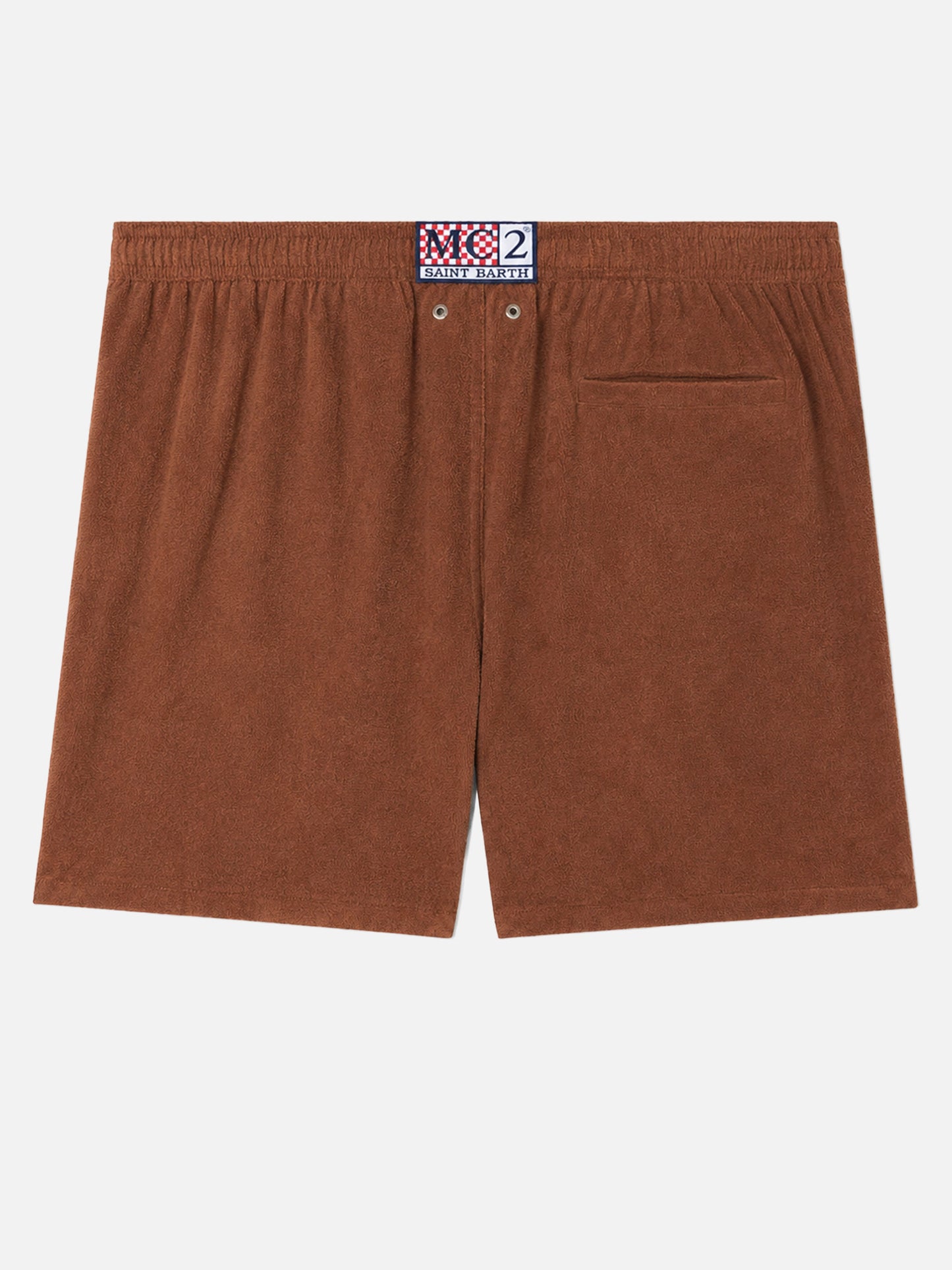 Gustavia terry swim shorts in brown