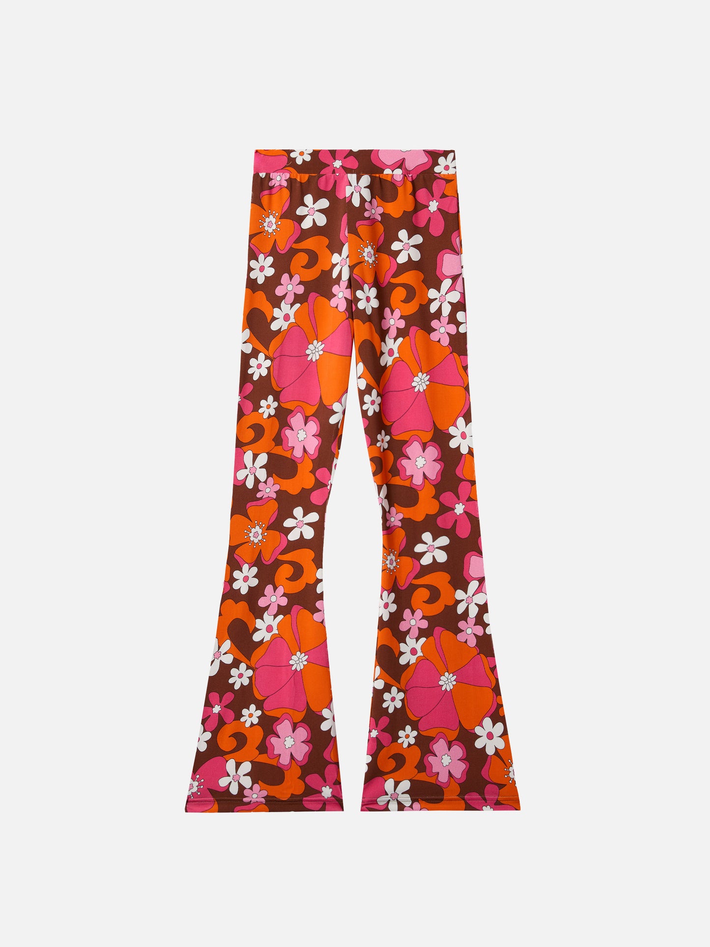 Flared pants Gwenda Jr with retro flower print