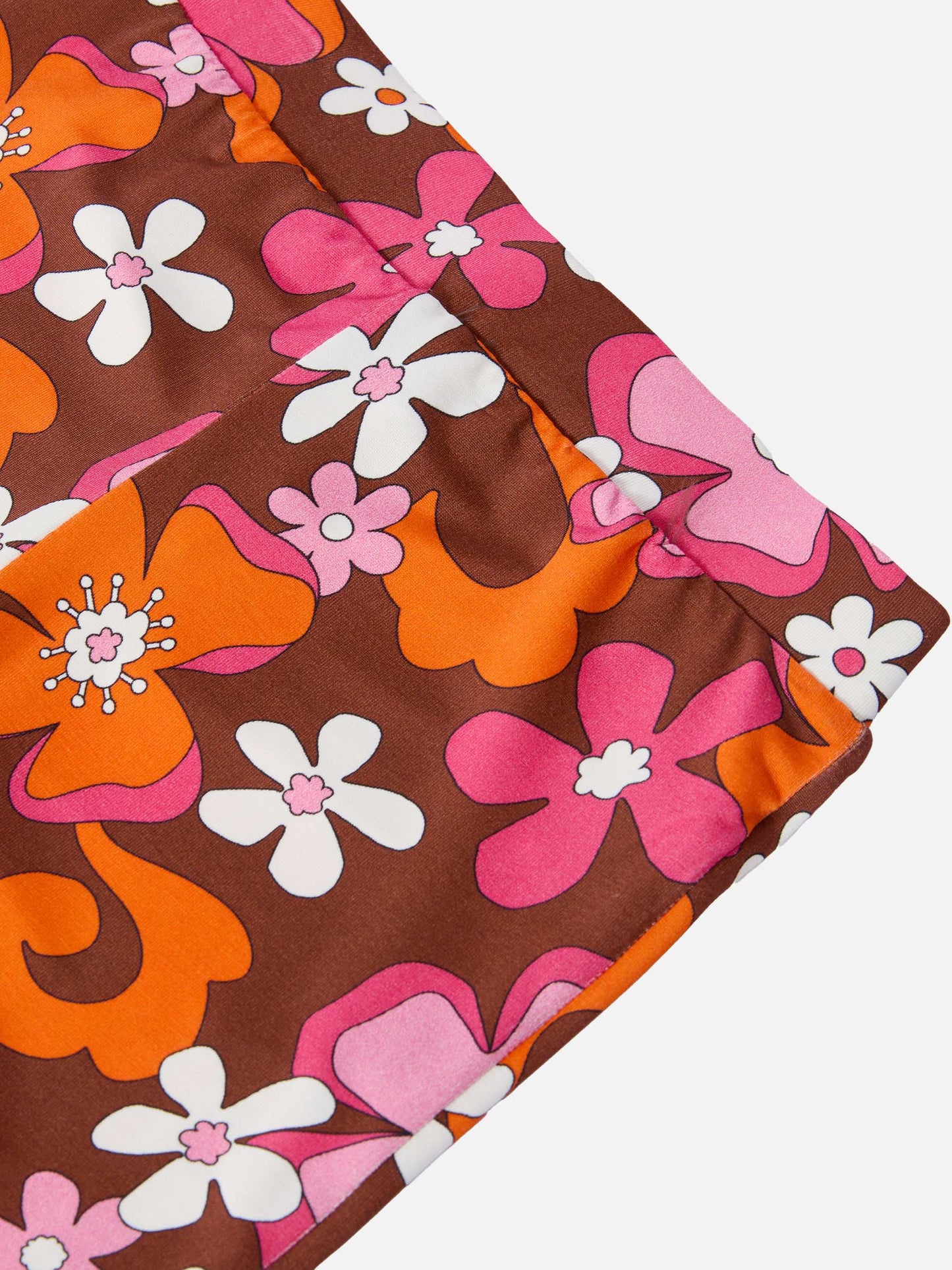 Flared pants Gwenda Jr with retro flower print