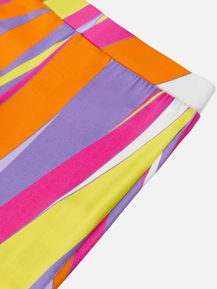 Flared pants Gwenda Jr with shape wave print