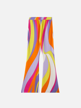 Flared pants Gwenda Jr with shape wave print