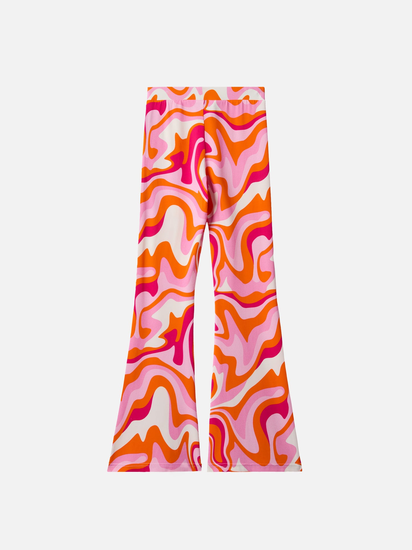 Flared pants Gwenda Jr with liquid shape print