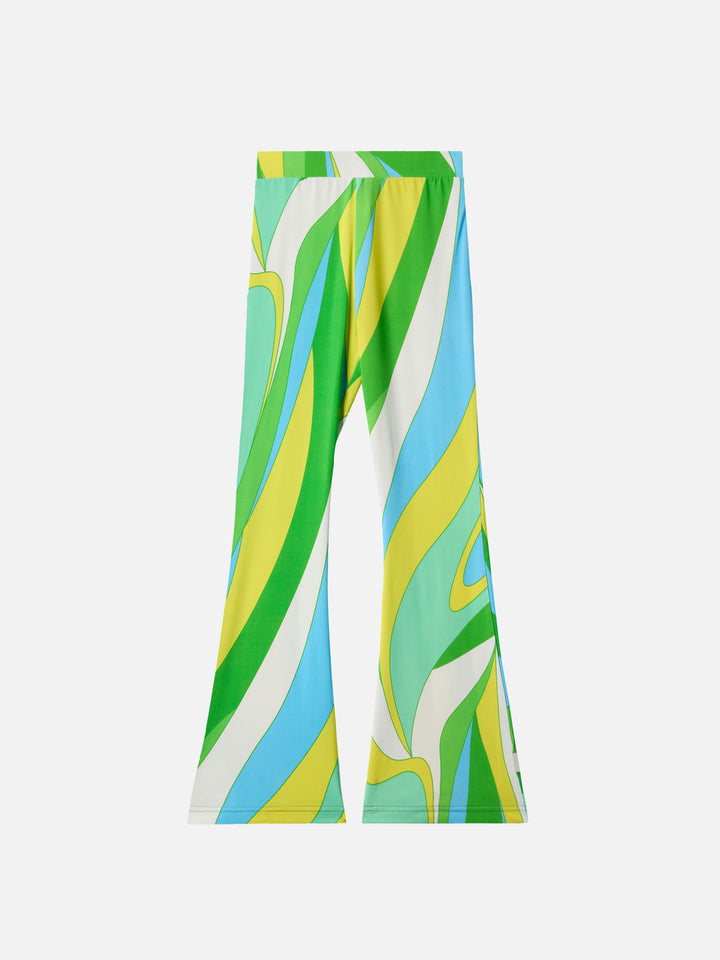 Flared pants Gwenda Jr with shape wave print