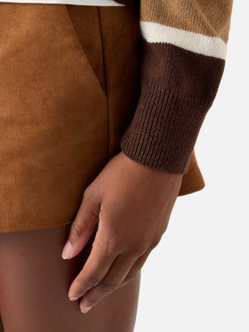 Hadidy wool and cashmere blend polo collar knit with multicolor stripes