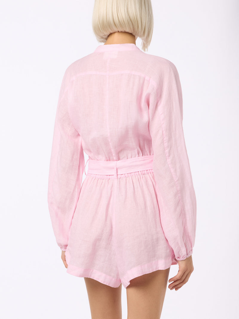 Rosa Leinen-Playsuit Hanniel für Damen