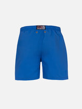 Boy mid-length Haiti swim-shorts with Cryptopuppets placed print  | CRYPTOPUPPETS SPECIAL EDITION