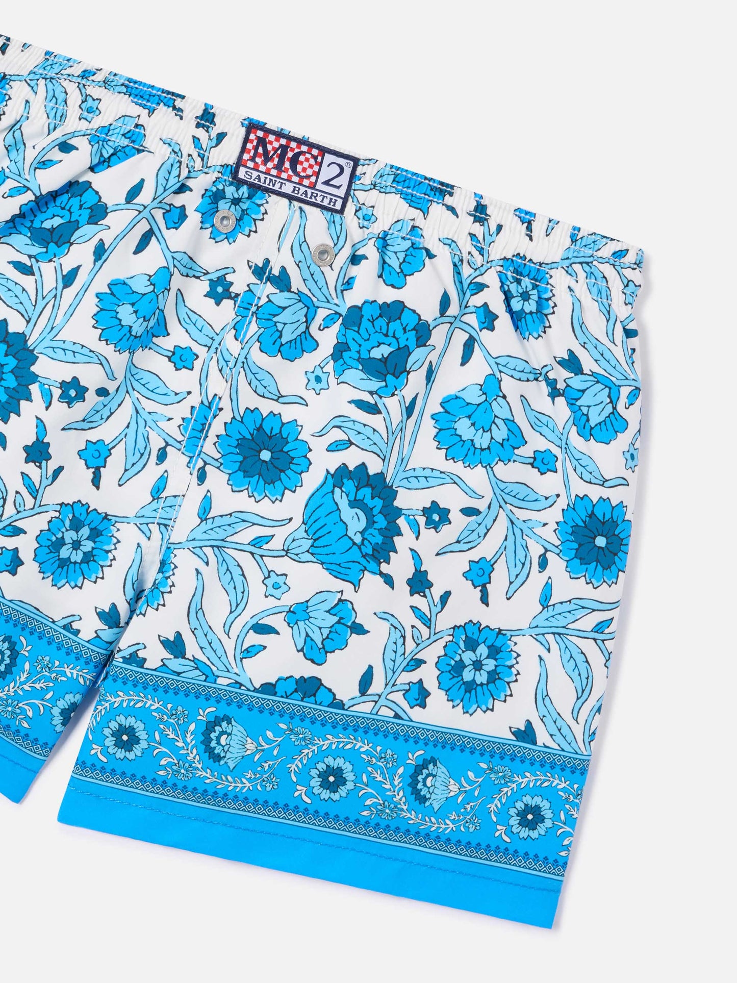 Haiti swim shorts with placed floral print