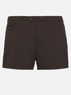 Harrys – Figurbetonte Badeshorts in Kamelbraun