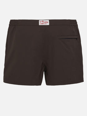 Harrys – Figurbetonte Badeshorts in Kamelbraun
