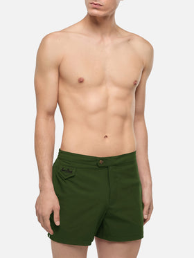 Costume mare Harrys verde militare a taglio aderente