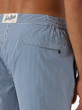 Harrys striped swim shorts in blue and white
